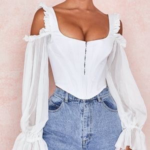 HOUSE OF CB CLAUDETTE WHITE CORSET
